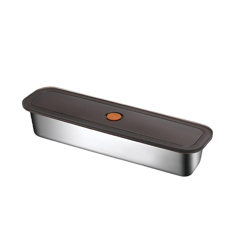 Leakproof Rectangular Meal Preps Container Steel Bacons Tray with Airtight Lid Easy Cleaning For Meal Storage Organizers