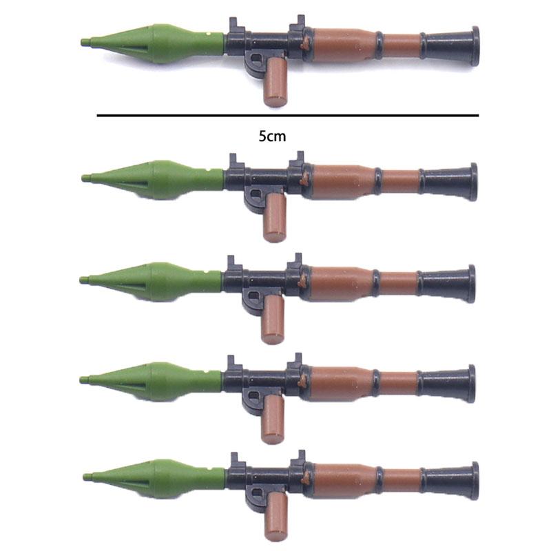 Blocuri de construcție militare din Al Doilea Război Mondial, figurine soldați, arme, echipamente, accesorii, Gatling M2 mitralieră grea, RPG, MOC, cărămizi mini