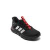 Adidas Cloudfoam Cushioning Breathable Lightweight Low top Walking Shoes Unisex Black Silver Red KJ5918
