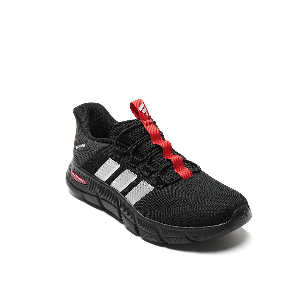 Adidas Cloudfoam Cushioning Breathable Lightweight Low top Walking Shoes Unisex Black Silver Red KJ5918