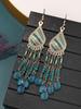 Earrings for Women and Girls Fashion Dangler Earrings | Gold Plated Long Beaded Tassel Earrings Bohemia Dangler Earrings