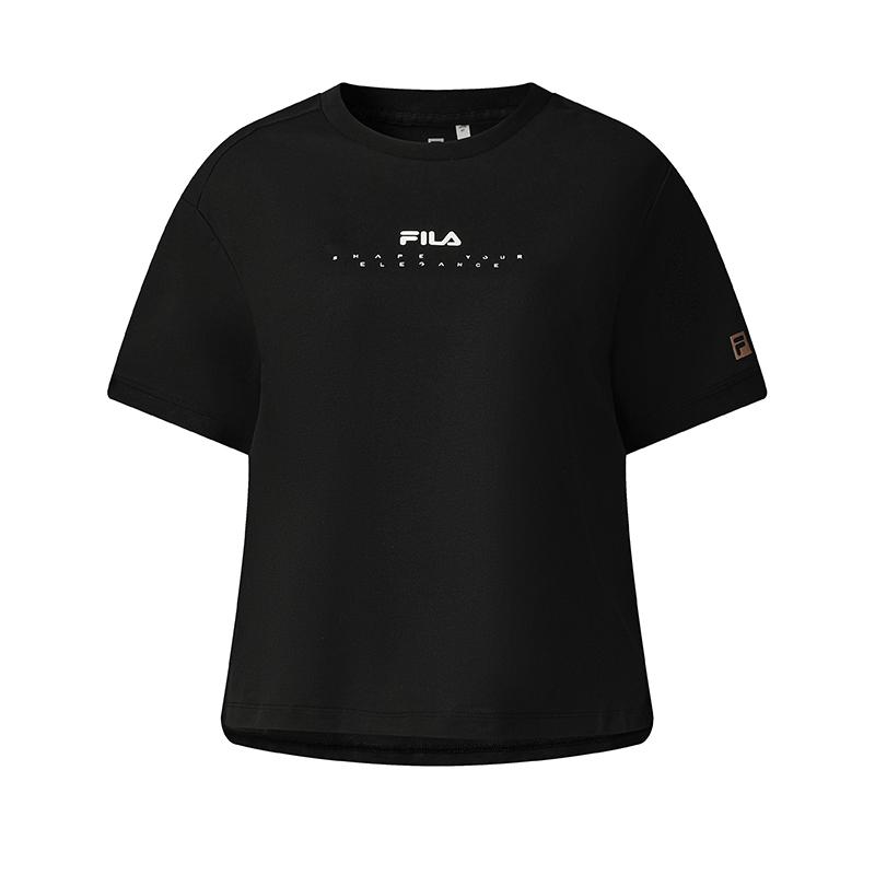 New FILA Fitness T Shirts Women's Pitch Black A11W531111FBK