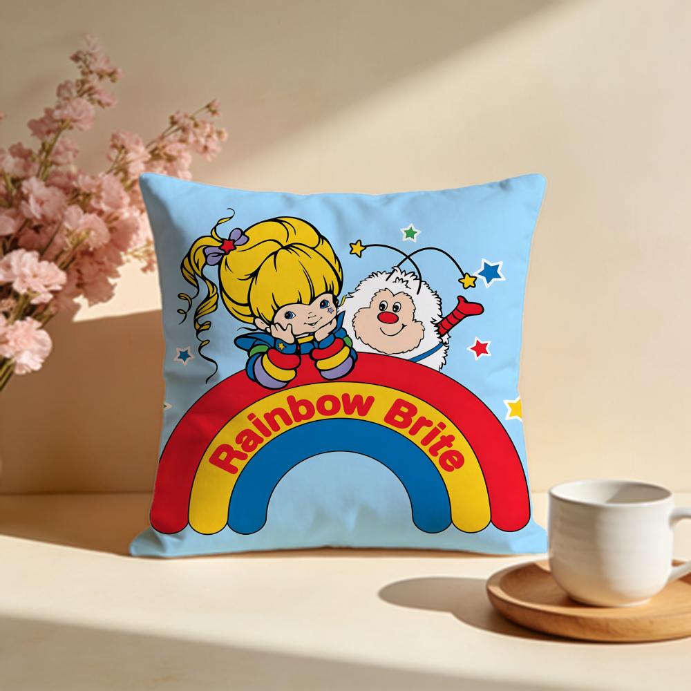 Fashion RRainbow Briteied Cushion Cover Stylish Washable Pillow Cover Ideal for Couch Bedroom Car Decoration