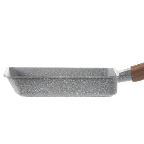 CAINZ Induction Compatible Stone Marble Egg Pan, 15cm x 18cm, High-Density Triple-Layer Fluoropolymer Coating, Lightweight, Non-Stick, Stain-Resistant