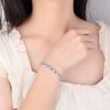 S925 Sterling Silver Moissanite Round Bracelet - Luxury Heavy Industry Style, Super Shiny High-End Women's Jewelry.