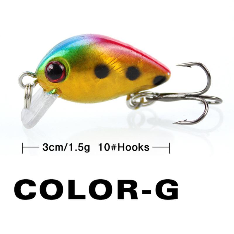 Rybářská návnada Mini Minnow 3cm/1,5g Wobblers Crank Bait 10 barev Umělé návnady