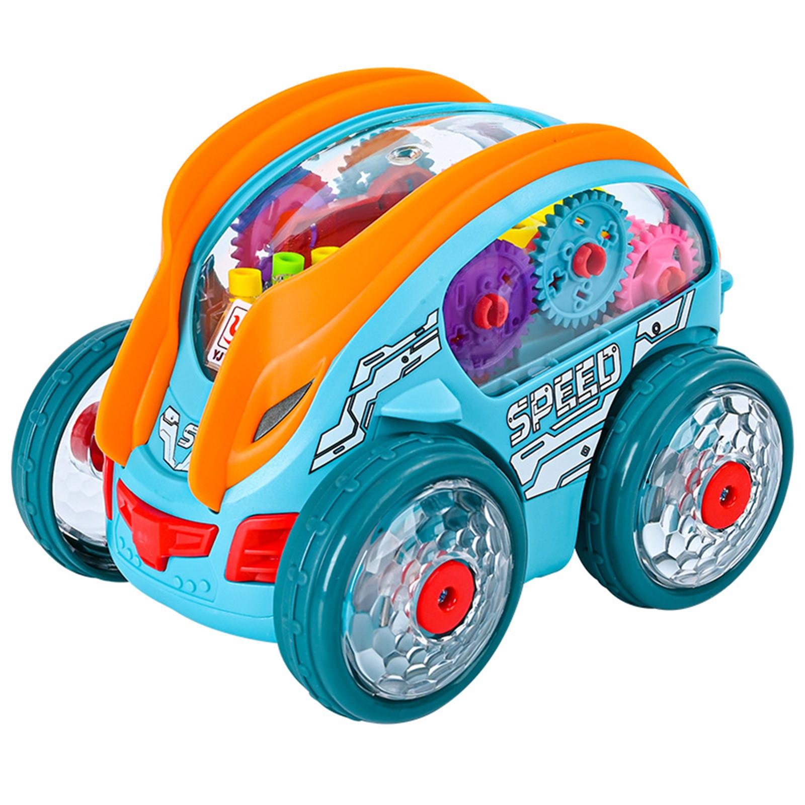 

Машинка с шестеренчатым приводом и светодиодными фонарями, детская прозрачная светящаяся игрушечная машинка, игрушечные машинки с красочными движущимися шестеренками, подходит для детей в возрасте от 1 до 3 лет