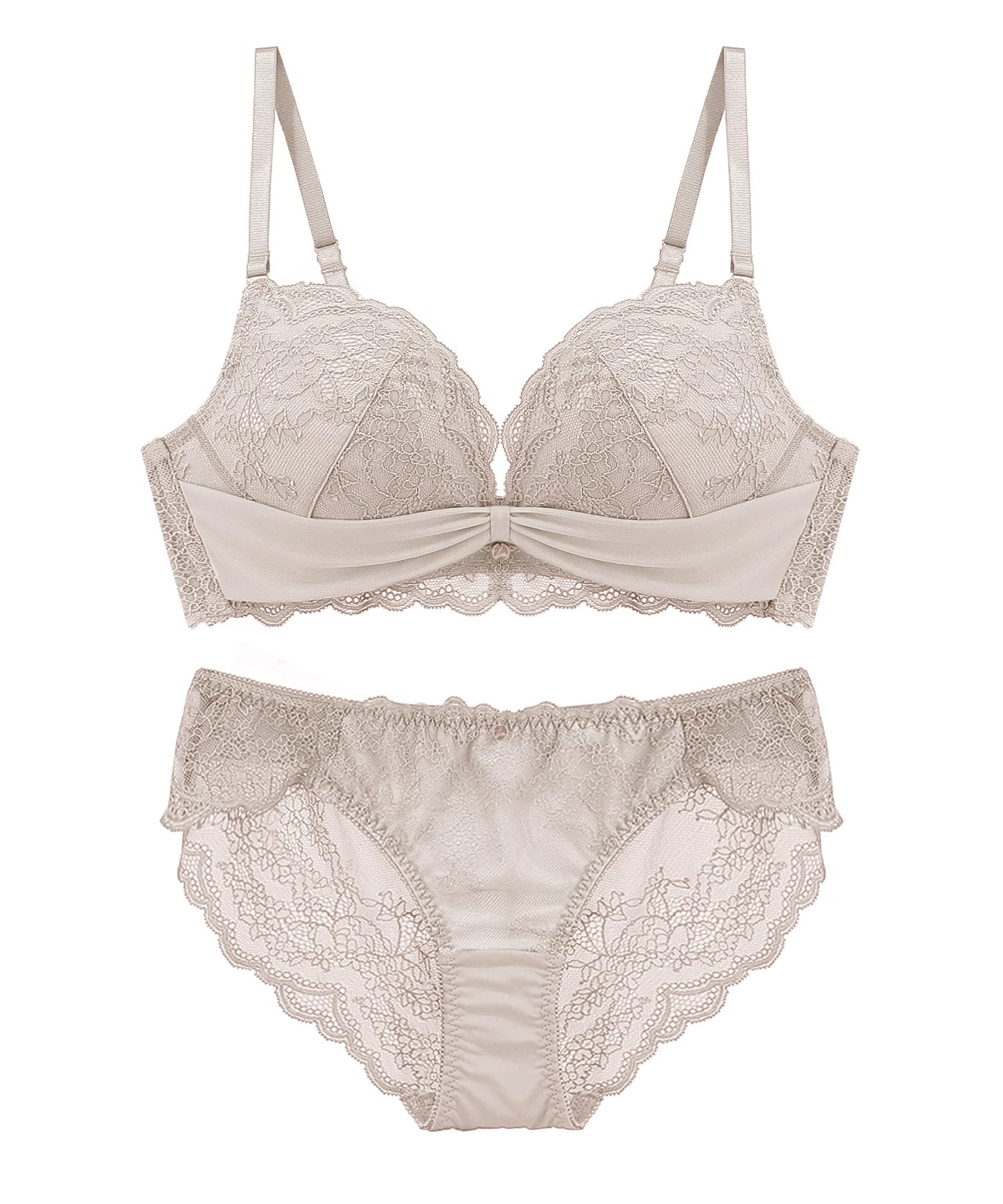 

Two Hatch Wireless Bra Panty Natural B & Set, Wireless, Bust-Lifting, Lightweight, Cleavage, Cute, u371fsa, D75/Panties M, Greige/Type