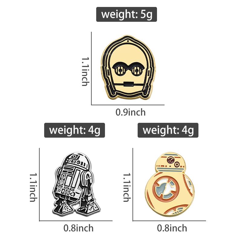Cartoon Alien Geometric Brooch Creative Launcher Shape Badge Pin Backpack Clothes Decoration