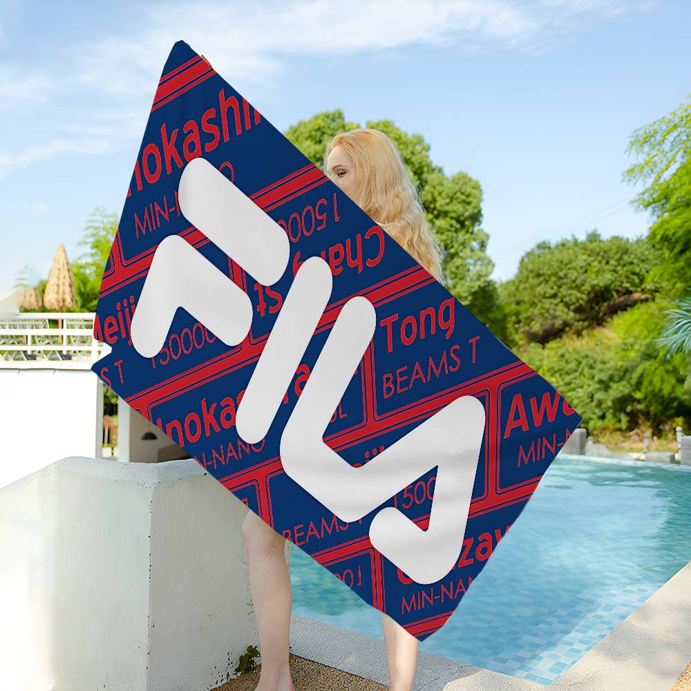 Fashion trend Brand F-FILA-A Logo Microfiber Beach Towel Absorbent Quick dry Soft Yoga Swimming Resort Mountain Climbing Towel
