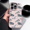 Shark Pattern Shockproof Phone Case For iPhone 16 16E 15 Pro Max 14 Pro 13 12 11 Matte TPU Soft Anti-Fall Bumper Cover