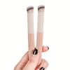 [Professional Kabuki Brush] Professional Mini Kabuki Brush - Angled Flat Top Concealer & Contour Brush | Small Precision Brush for Blending,