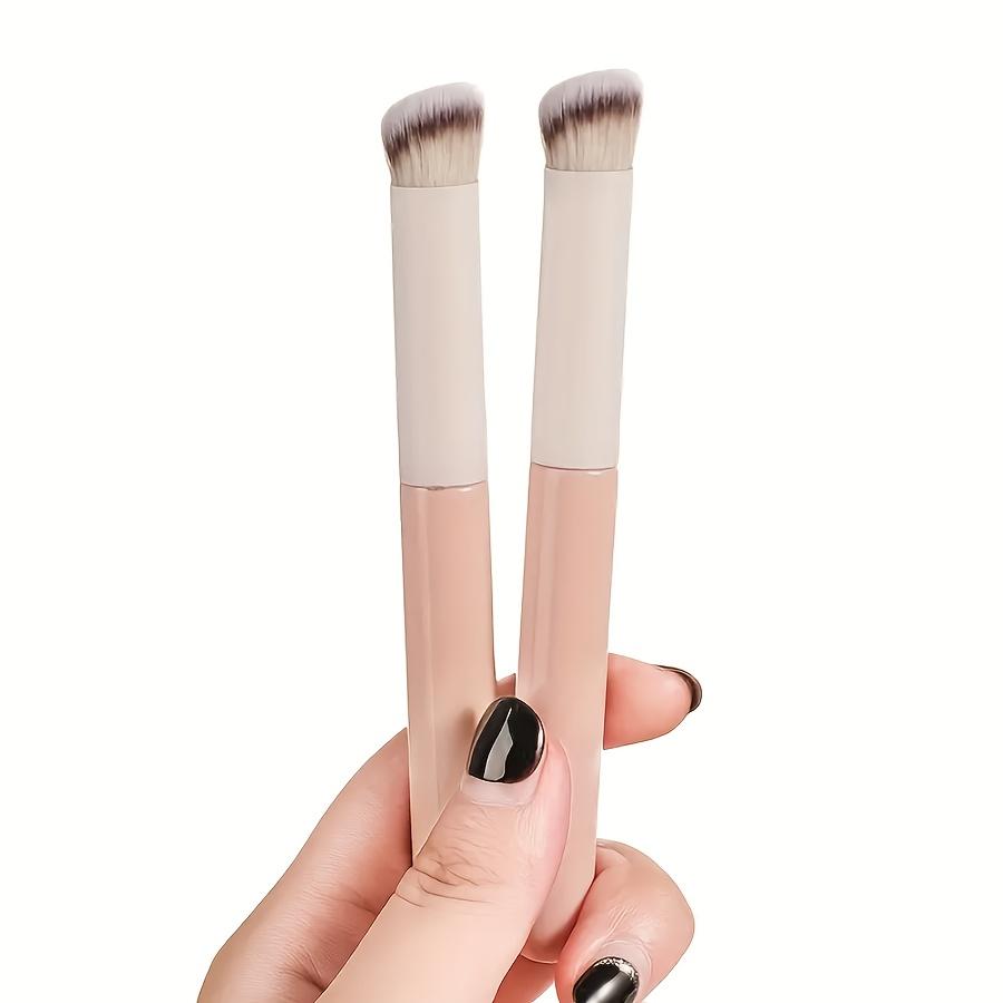 [Professional Kabuki Brush] Professional Mini Kabuki Brush - Angled Flat Top Concealer & Contour Brush | Small Precision Brush for Blending,