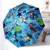 Yinyang Lucky Koi Fish Umbrella Automatic Open/close, Iron Frame & 8-Rib Structure, Umbrella for Women & Men, Christmas Gifts