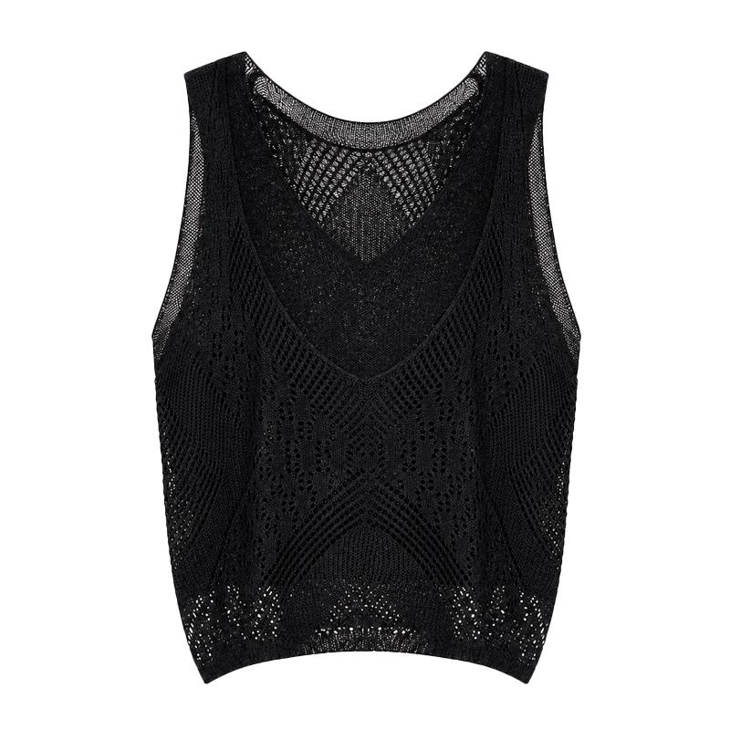 TVIEW Crochet Layered Sleeveless Knit_V6B-Ckn018
