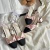 Princess Style~ Bow Bag Head Back Empty Sandals Women's 2025 Summer New One-word with Thick Heel Single Shoes