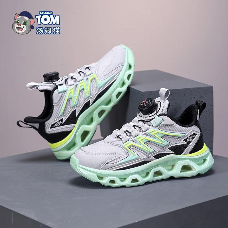 

Tom cat classmate boy new spring and autumn mesh breathable fashion boys button sneakers lightweight wear-resistant running shoes 39 серый