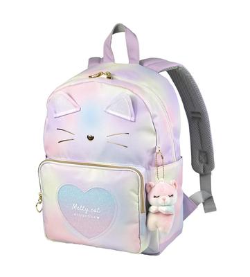 [anilet+] Glitzernder Katzenrucksack, Regenbogen-Katzen-Design für Kinder, Wasserabweisend, Perfekt für Mädchen, Grundschüler, Schule und Ausflüge
