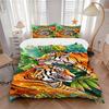 3pcs Tiger Print Duvet Cover Set - Machine Washable, Includes 1 Cover and 2 Pillowcases, No Core Included Yy251013008