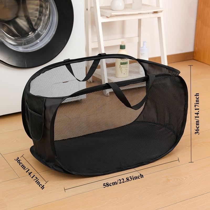 Foldable Ventilated Laundry Basket With Skeleton Large Capacity Portable Storage For Bedroom Bathroom And Home Organization