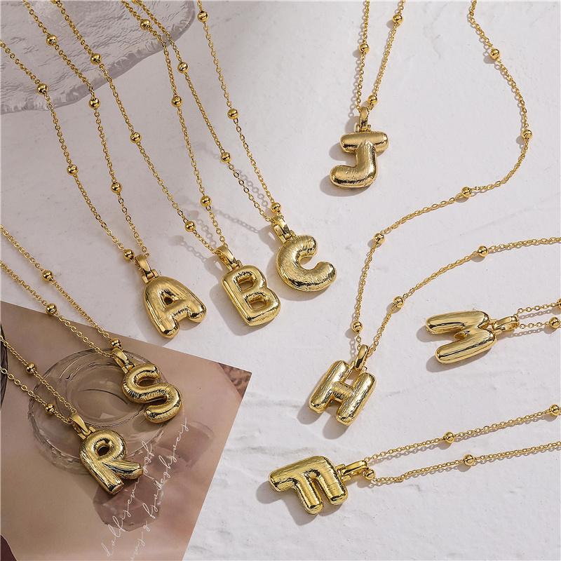

HECHENG,Lightweight Chunky Initial Necklace for Women Stainless Steel Link Alphabet Letter Pendant Necklaces Collar Y&45cm золотой