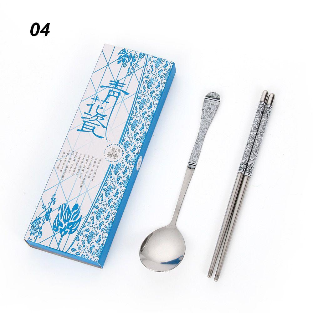 Portable Korean Custom Dinnerware Stainless Steel Spoon Chopsticks Cutlery Set Portable Korean Custom Dinnerware Stainless Steel Spoon Chopsticks Cutlery Set