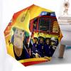 Fireman Fire Trucks Themed Travel Umbrella 8 Ribs Automatic Opening and Closing,Portable Folding Design,Compact and Stylish Umbrella Suita