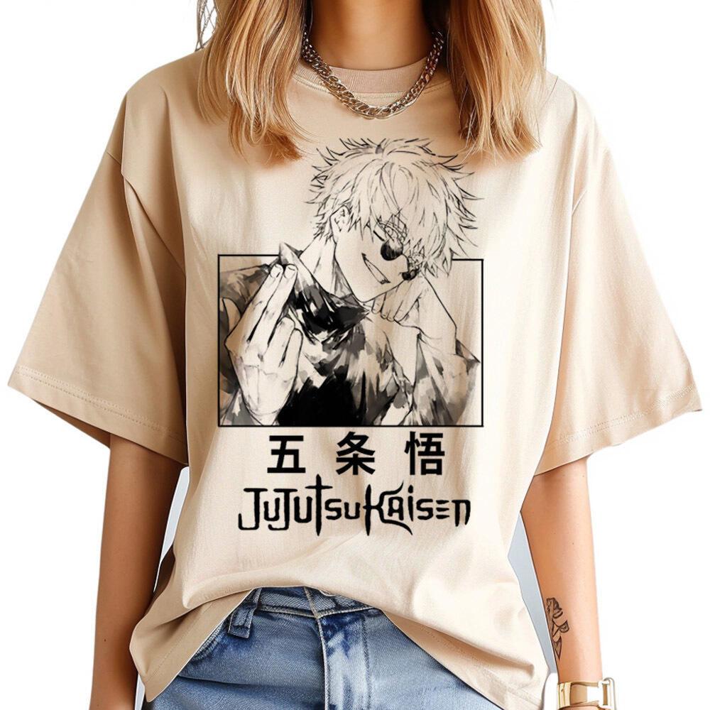 Jujutsu Kaisen Gojo tshirt Women hip hop Breathable aesthetic 2000s anime Punk top tees University Pop Culture streetwear kawaii