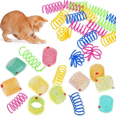 30 Pcs Cat Spring Toys - 2 Styles, Interactive Plastic Coil Spiral for Kitten Play, Bouncing Training Fun
