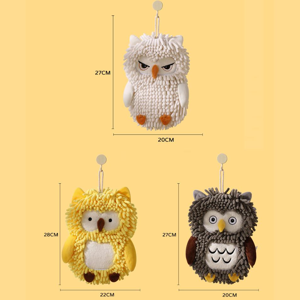 1Pc Cute Owl-shaped Hand Towel, Suitable for Kitchen and Bathroom Hand Towels. A Cute Animal-shaped Hand Towel. A Quick-absorbing Hand Towel