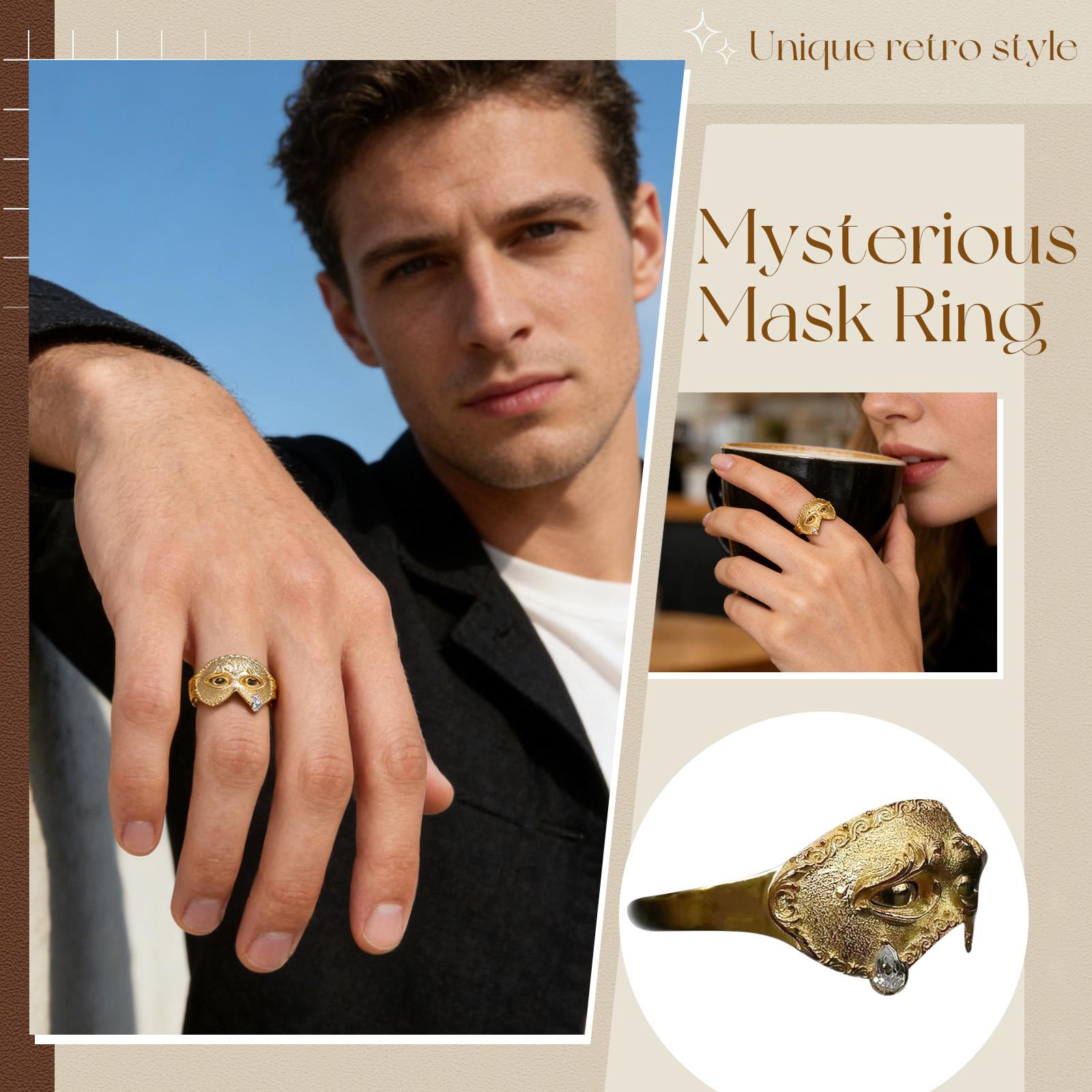 Кольцо «Слеза Фантома», Винтажное Кольцо-Маска с Движущейся Маской, Регулируемая Открытая Шина, Готическое Винтажное Ювелирное Изделие, Подарок для Женщин, Любимой One Size