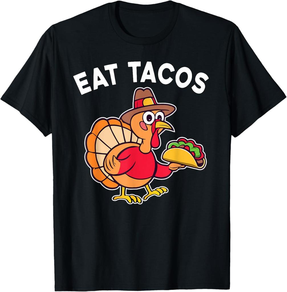 NEW LIMITED! Funny Thanksgiving Turkey Eat Tacos Mexican Tee - MADE IN USA