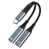 Two Port USB C To USB A OTG Cable 18W Fast Charging Braided Design Compatibles Multiple Devices