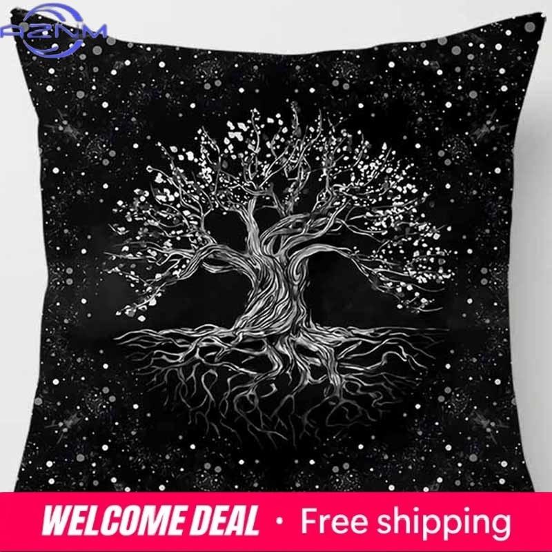 Kissenbezug mit dunklem Weltenbaum-Print Heimdeko Auto Sofa Kissen