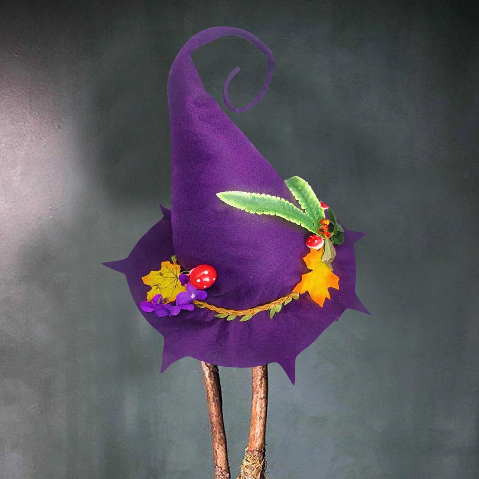 

Шляпа ведьмы на Хэллоуин, регулируемая ведьма, ролевая игра, украшение дома, костюм, реквизит для вечеринки One Size фиолетовый