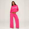 Set Felpa con Cappuccio da Donna Vintage con Stampa di Lettere Casual Larga Manica Lunga Streetwear