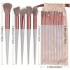 15Pcs Makeup Brushes + 2 Brown Makeup Sponges | Soft Eyeshadow Foundation BB Cream Concealer Brushes Women