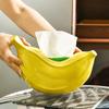 High End Banana Ceramic Tissue Boxes Decoration Luxury Living Room Bedroom Tissue Box Ornaments Office Desktop Unique Tissue Box
