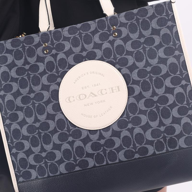 COACH handbag Dempsey 40 fragrant bud all over printed logo patch presbyopic tote bag Tote bag shopping bag shoulder crossbody jacquard fabric
