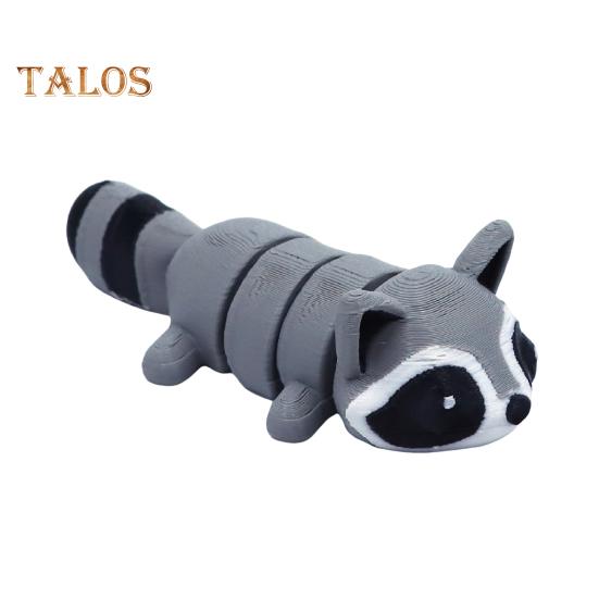 

3D-печатный енот, гибкая шарнирная игрушка-енот, мини-енот в мусорном баке для коллекционеров животных, подарок детям A