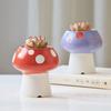 European Ceramic Mushroom Vase Succulent Plant Pot Desktop Green Plant Potted Decor for Living Room and Office Small Ornament