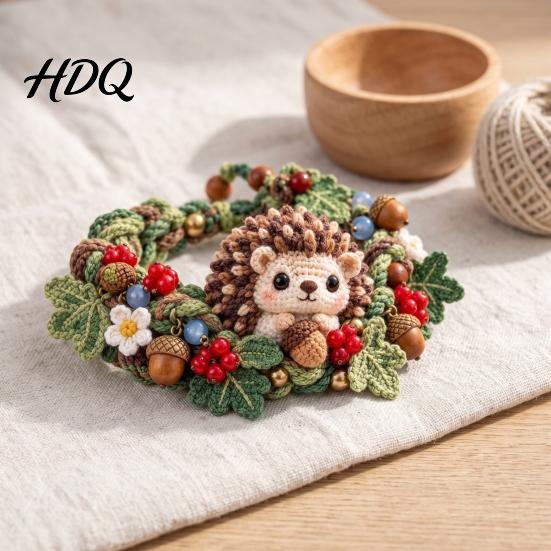 Pastoral Style Yarn Accessories Crochet Animal Bracelet DIY Kit Woodland Friends Craft Forest Jewelry Making Cute Squirrel Raccoon Frog Kit