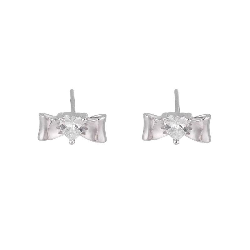 Bow Love Earrings for Women with Niche Design Sense High-end New Style