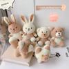 Plush Keychain Playful Featuring Adorable Cream Puppy And Bunny For All Giftgiving Needs