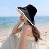 Versatile Women Sun Hat Broad-edged Bucket Hat Double-sided Wear Fisherman's Hat  Vacation