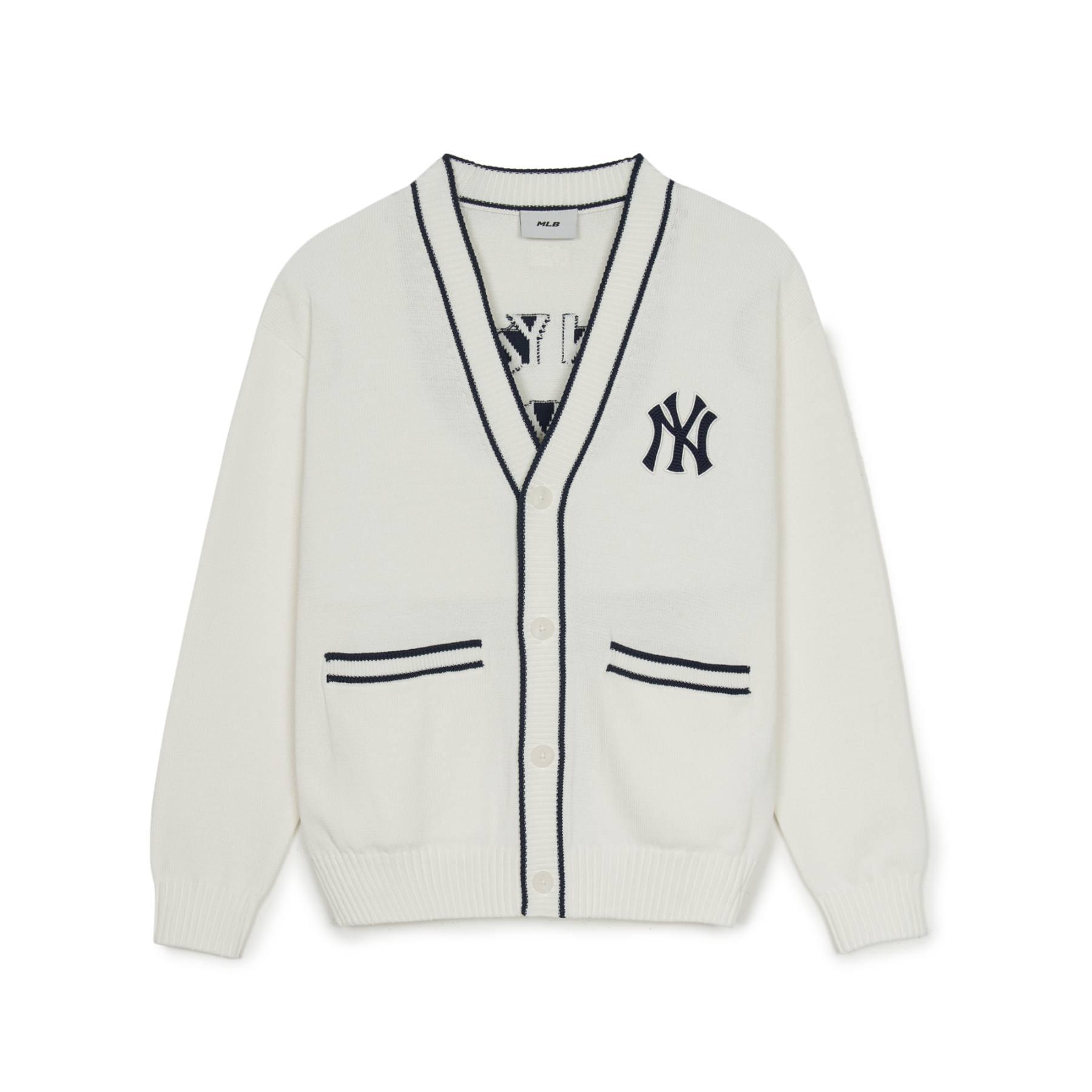 MLB Нью-Йорк Янкис Кардиган на пуговицах Varsity BASIC Унисекс Цвет: Слоновая кость Белый 3AKCV0151-50IVS M