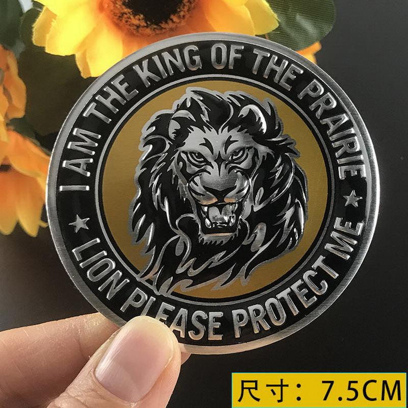Animal avatar Logo 3D Emblem Car Motorcycle Phone Decal for Tiger Eagle Lion Wolf Aluminum  Stickers