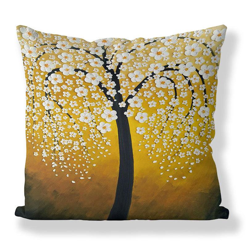 

Design Pillow Cover Linen Forest Vintage Oil Painting Abstract Premium Durable Quality Useful Practical Reliable 45 * 45Cm pillow cover