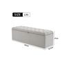 Gepolsterte Bank - MUVOE - 141x41.5x47cm - Leinen - Hellgrau - Elegantes Design