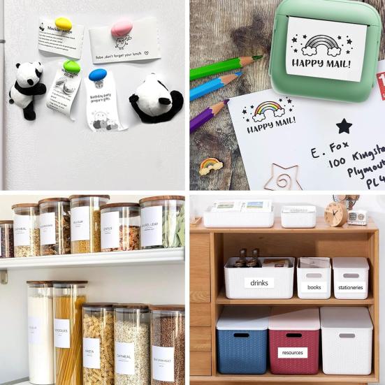 Mini Thermal Printer Portable Inkless Sticker Maker Compact Pocket Printer for Notes Labels Journal DIY